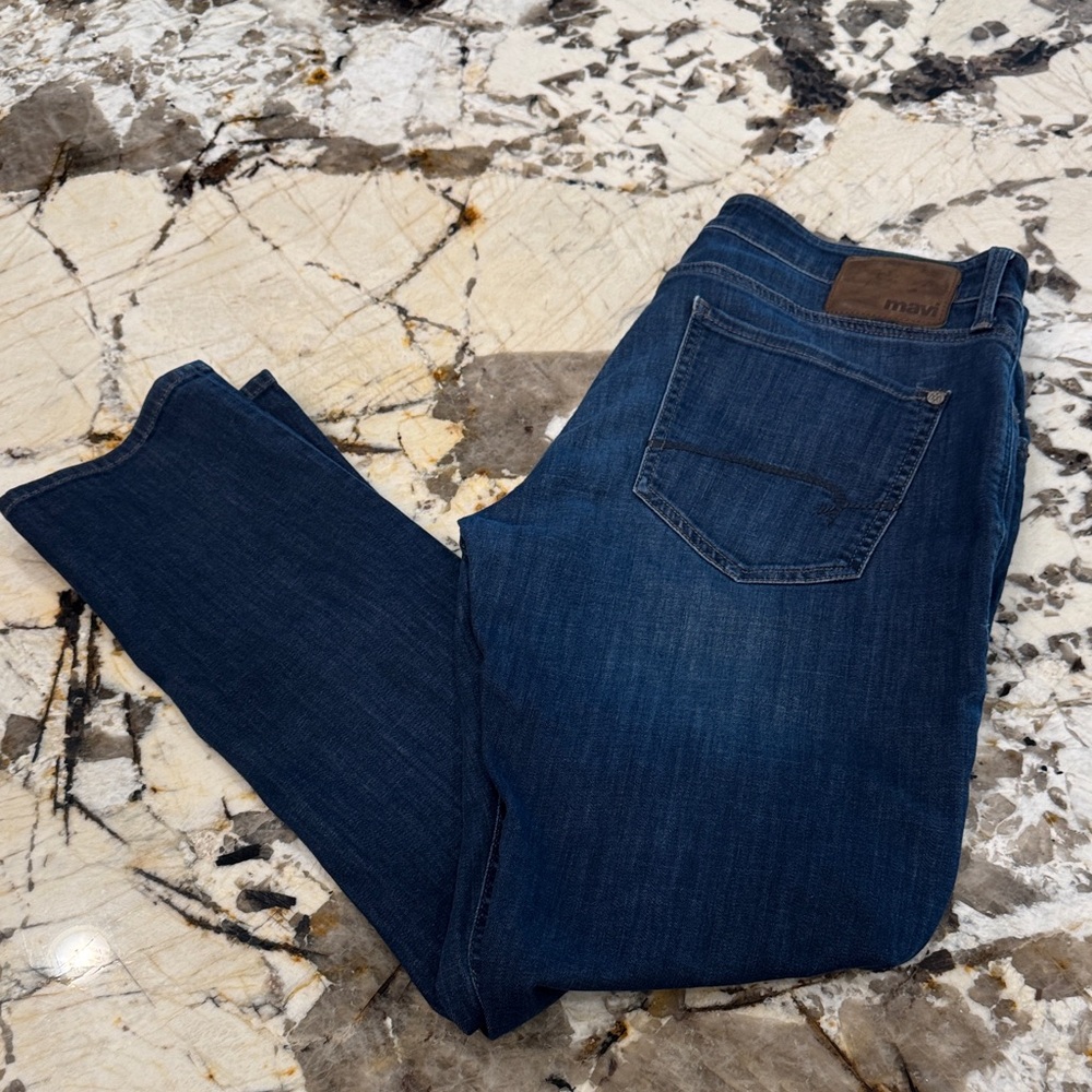 Mavi Dark Blue Straight Jeans for Men